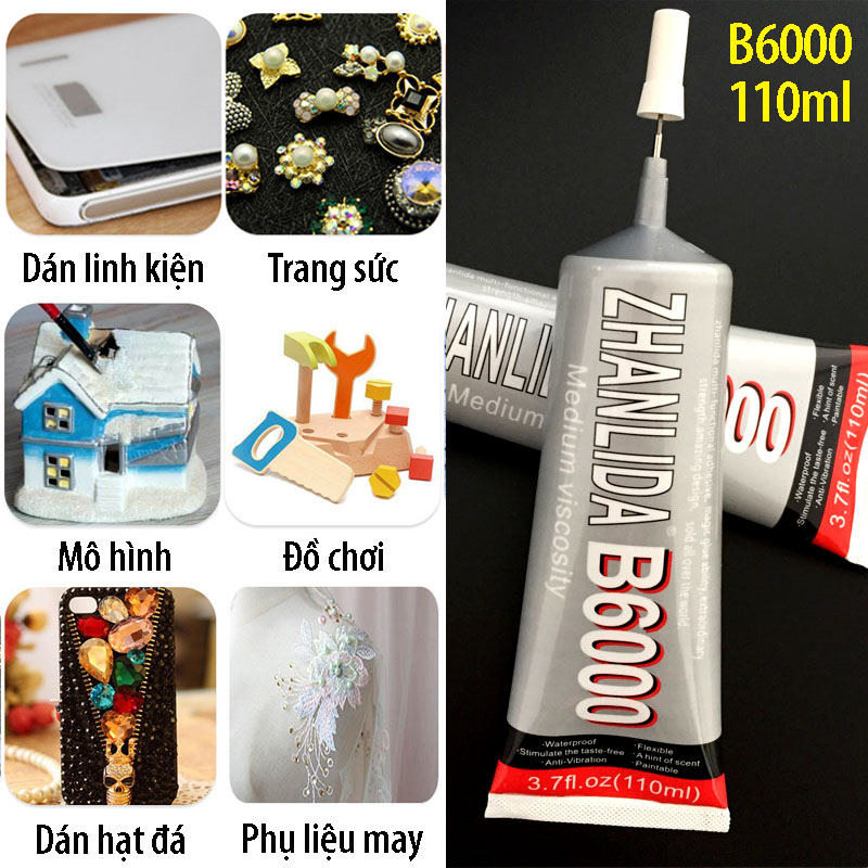 Keo dán B6000 Dán Viền, Ron Điện thoại, Trang trí phụ kiện (110ML) - Gấu Trúc Phụ kiện