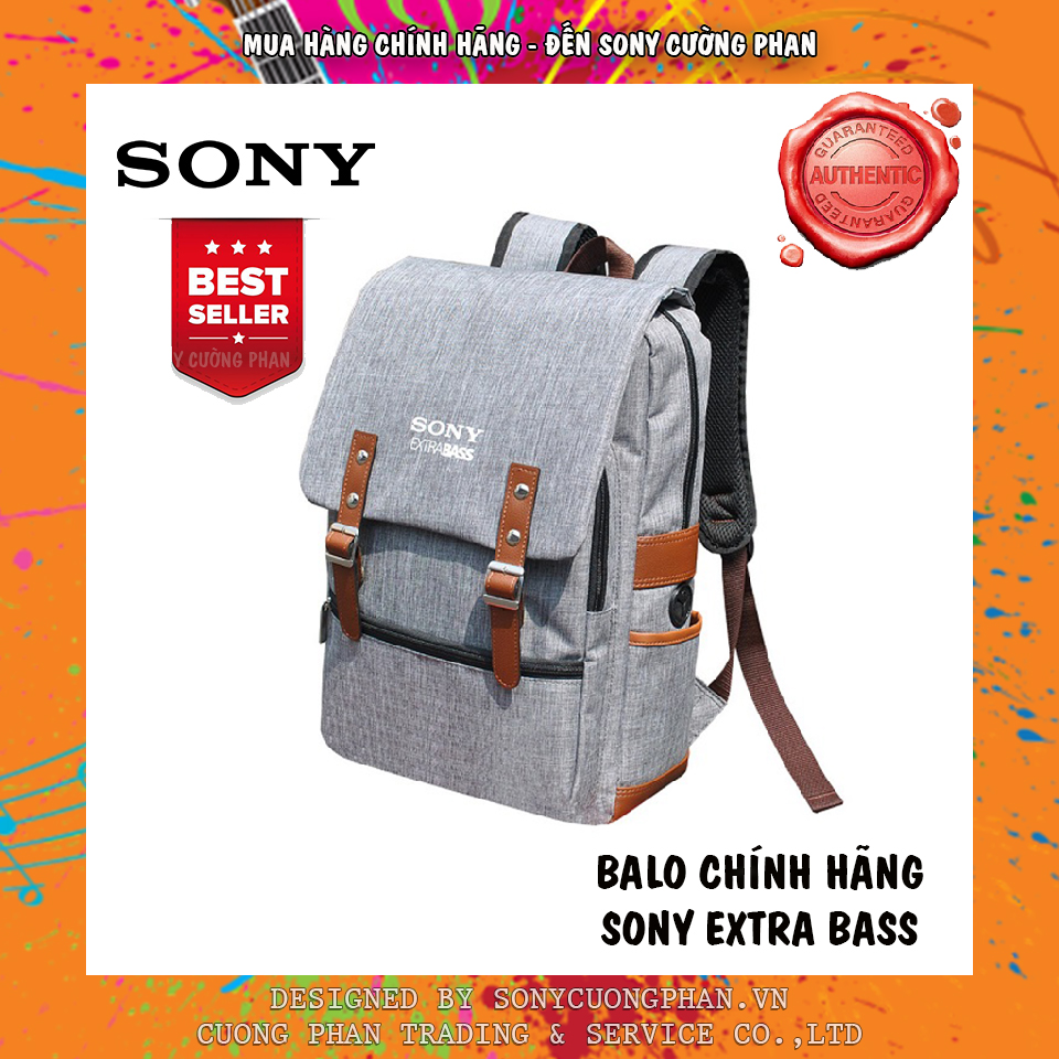 Balo Sony Extra Bass Màu Xám - Cực Sang Trọng & Lịch Lãm - Có Ngăn Đựng Laptop Chống Shock