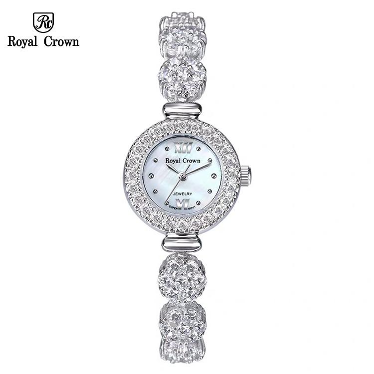 Đồng hồ nữ chính hãng royal crown 5266 jewelry dây kim loại đính đá chống nước chống xước