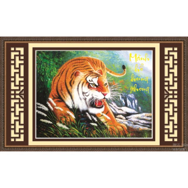 Tranh thêu chữ thập Mãnh Hổ 53493 chưa thêu
