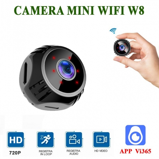 Camera siêu nhỏ thế hệ mới Full HD - Camera Mini W8 Full HD 1080P Camera giám sát kèm máy ghi âm nhỏ không dây,có đèn LED sáng cả ngày lẫn đêm BH 12 tháng