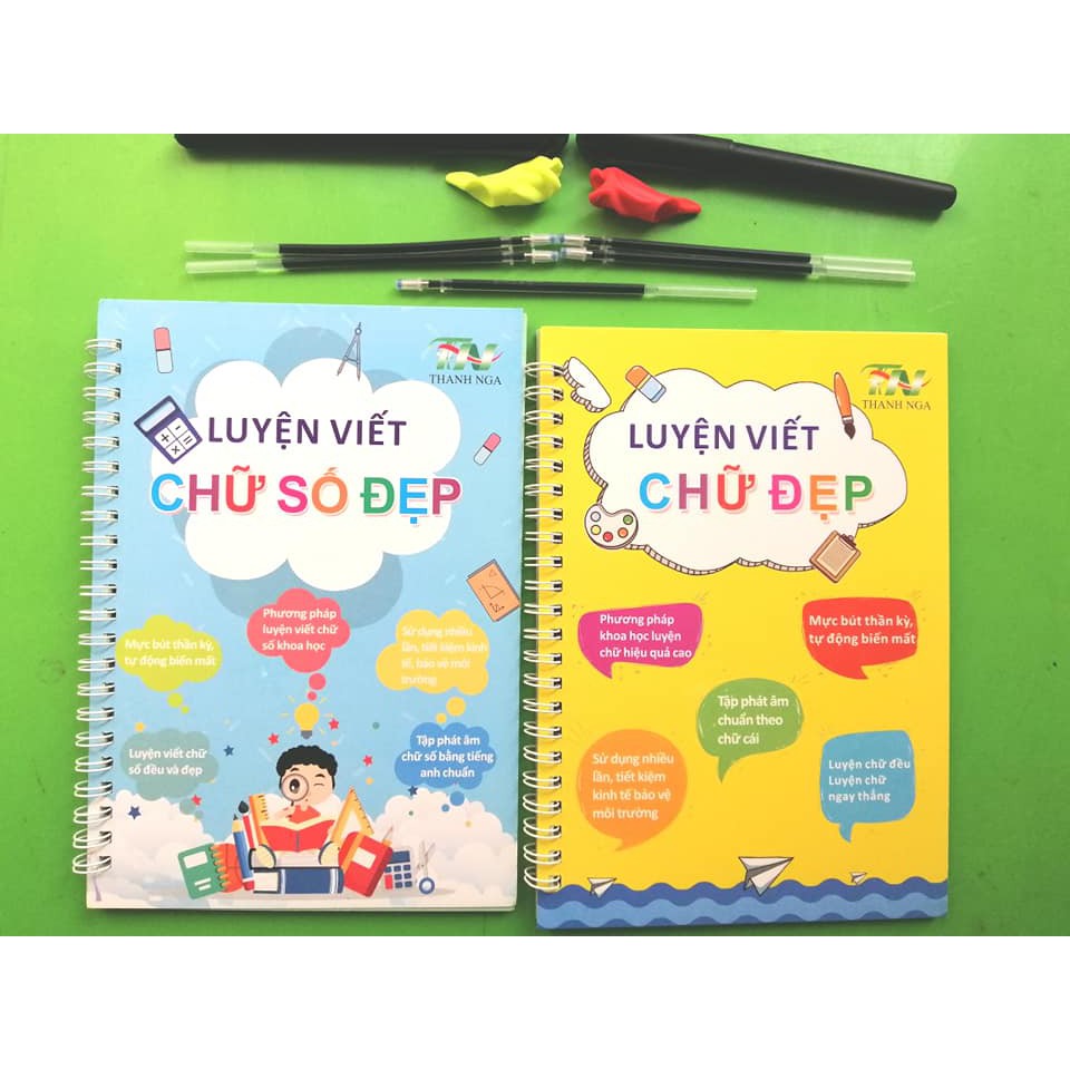 10 bộ vở tập viết mực tự xóa chữ tiếng Việt