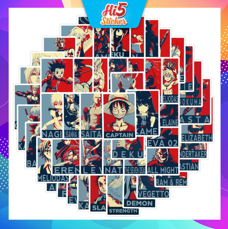 Sticker Bộ Sưu Tập Poster Anime decal hình dán chống nước trang trí xe, laptop, nón bảo hiểm, vali #214