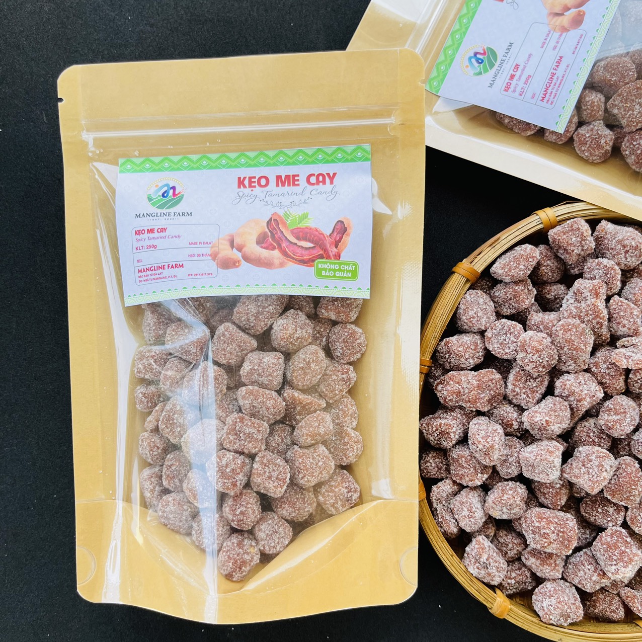 Me cay Mangline Farm Đà Lạt 500g, Đồ ăn vặt nội địa, mềm dẻo,chua chua cay cay ăn là ghiền Đặc sản Đà Lạt