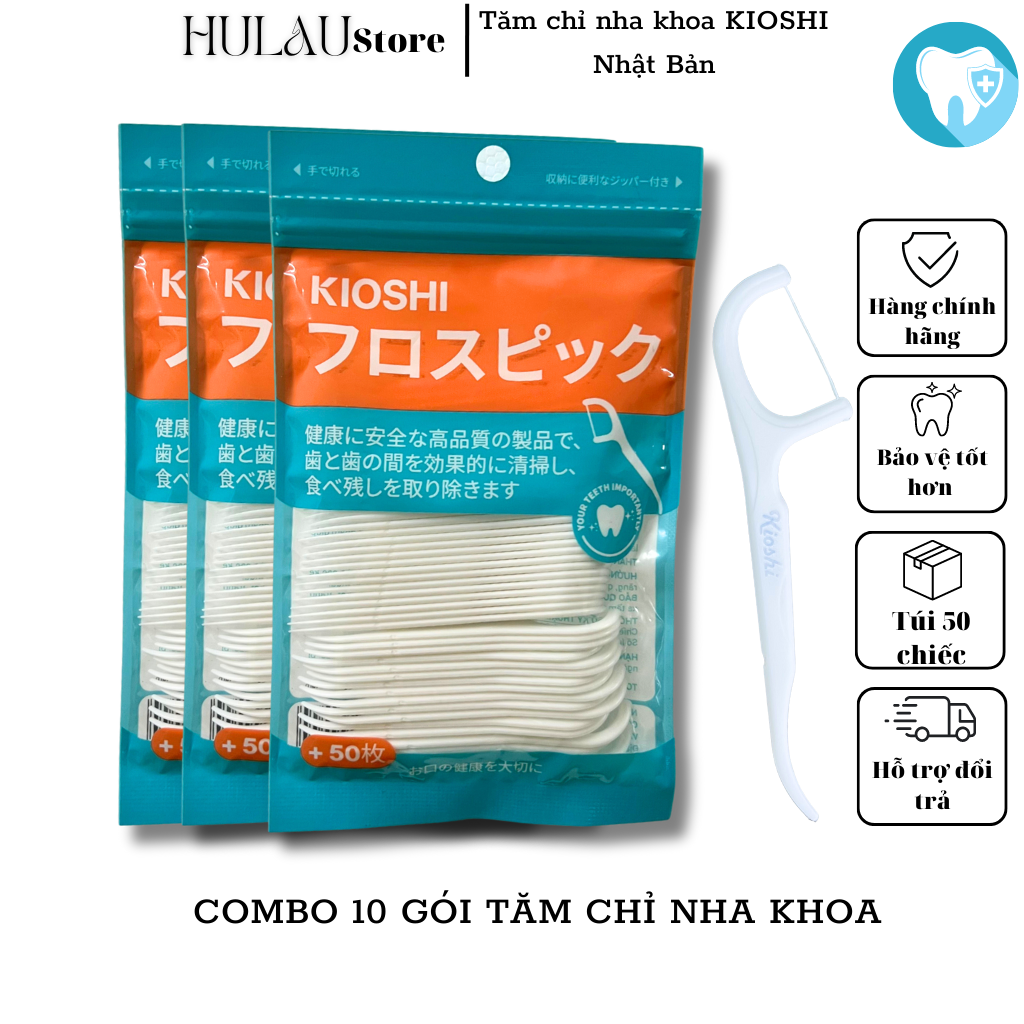 Tăm chỉ nha khoa Kioshi chỉ kẽ răng nha khoa công nghệ Nhật Bản giúp vệ sinh răng miệng