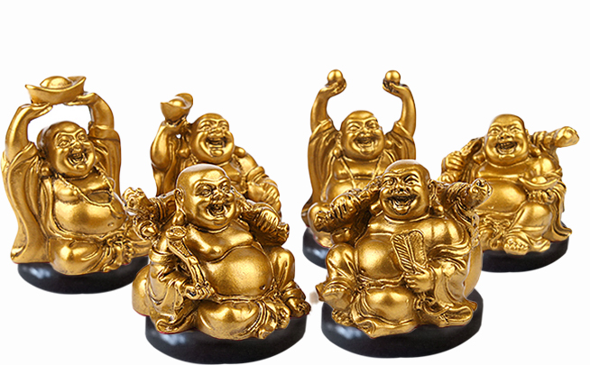 Tượng Phật Di Lặc  Hoan Hỉ (1 Bộ 6 Tượng) , Mang Đến Tài Lộc , An Lành, Hạnh Phúc và Nhiều Điều May Mắn.AtinStore