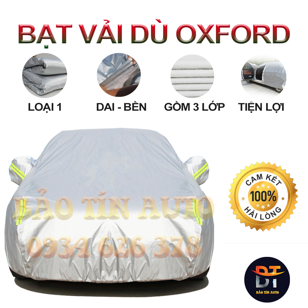 [GIẢM 10K ĐƠN 0Đ] Bạt phủ ô tô trùm bảo vệ xe ôtô vải dù Oxford loại 1 che nắng, mưa chống nóng cao cấp , bạt phủ trùm bảo vệ xe ô tô, áo chùm bạc trùm phủ xe oto 4,5,7 chỗ  Bảo Tín Auto