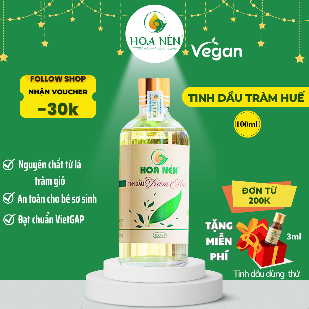 CHÍNH HÃNG - Tinh Dầu Tràm Huế Nguyên Chất 100ml - Hoa Nén - Chăm sóc sức khỏe mẹ và bé