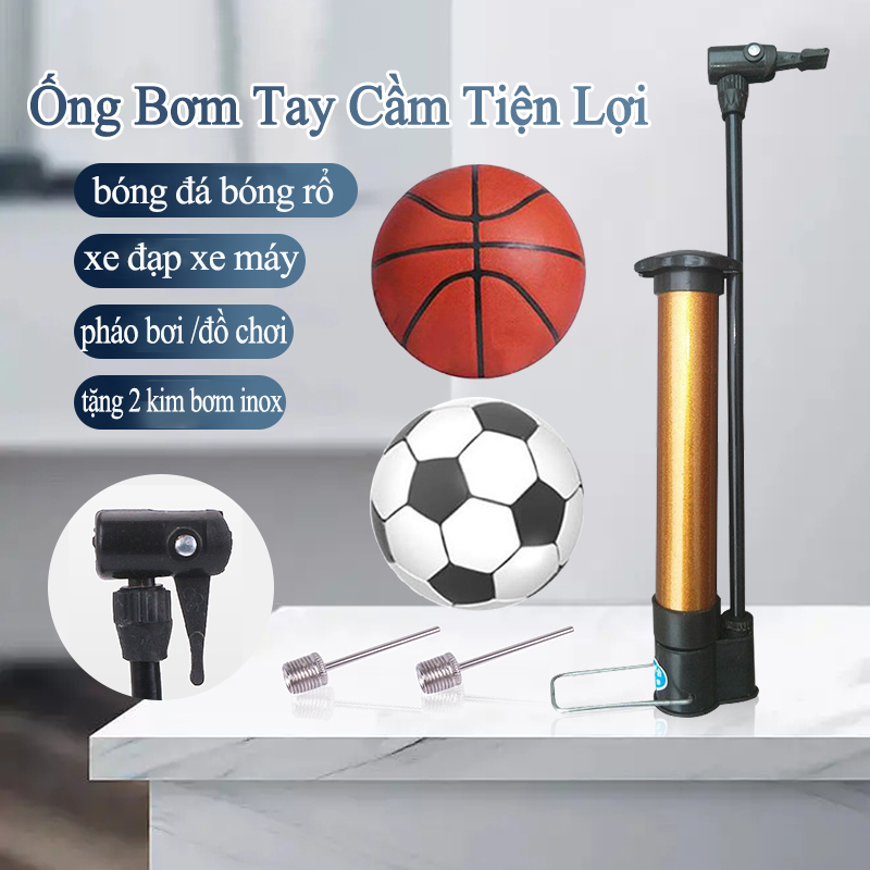 Ống bơm bóng đá mini,bình bơm xe đạp,ống bơm xe đạp xe máy,cao 21cm,chất liệu hợp kim nhôm