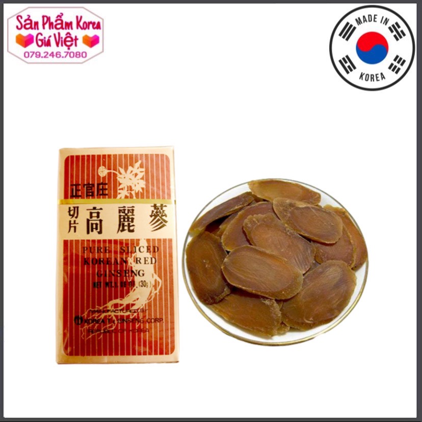Hồng Sâm lát tự nhiên sấy khô Korea 30g/hộp