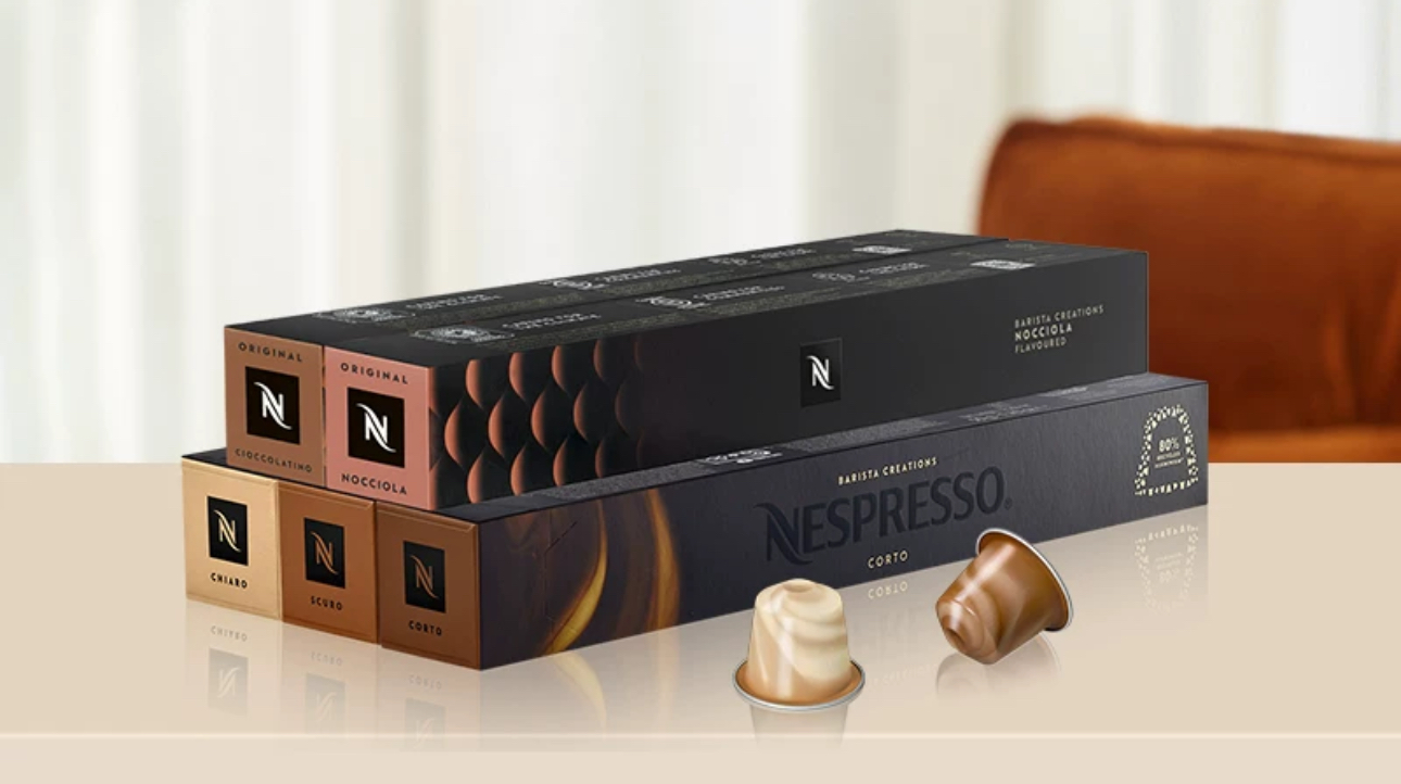 Viên nén capsule cafe Nespresso chính hãng, hương vị nhẹ nhàng phù hợp pha cafe sữa, tổng 50 viên