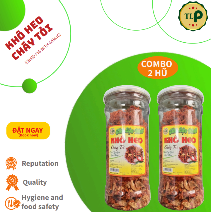Combo 2 hũ khô heo cháy tỏi loại ngon tlp - mỗi hũ 300g
