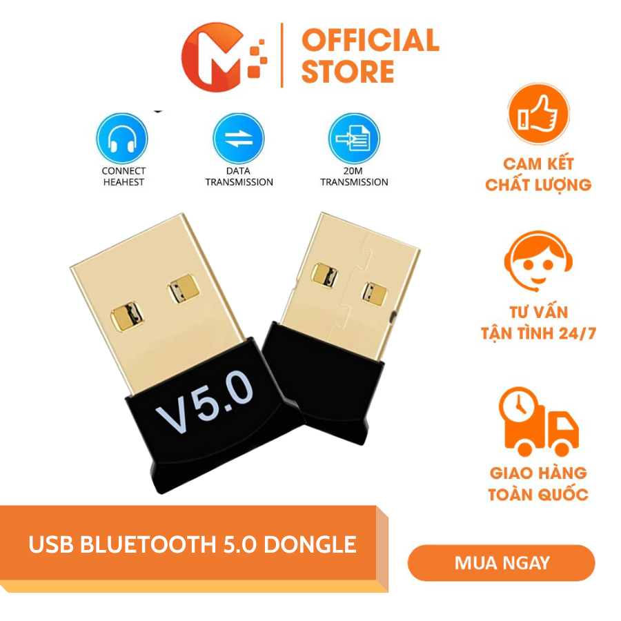 [HCM]USB Bluetooth 5.0 Dongle Cho PC Truyền Phát Dữ Liệu Máy Tính Laptop Tín Hiệu Ổn Định thiết bị thu phát bluetooth cục phát bluetooth bộ thu phát bluetooth thu phát bluetooth cho máy in tay cầm tai nghe usb bluetooth không dây Mikatek