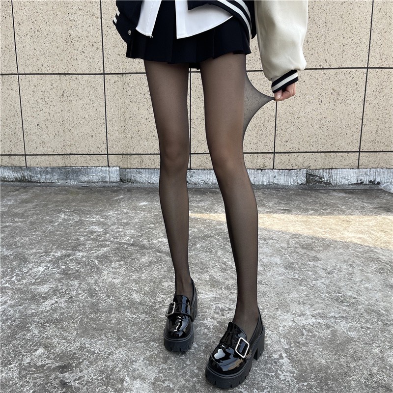 V11 | vớ dài nữ quần tất trơn màu đen trắng da cosplay gợi cảm tất ren nữ quyến rũ la perbra