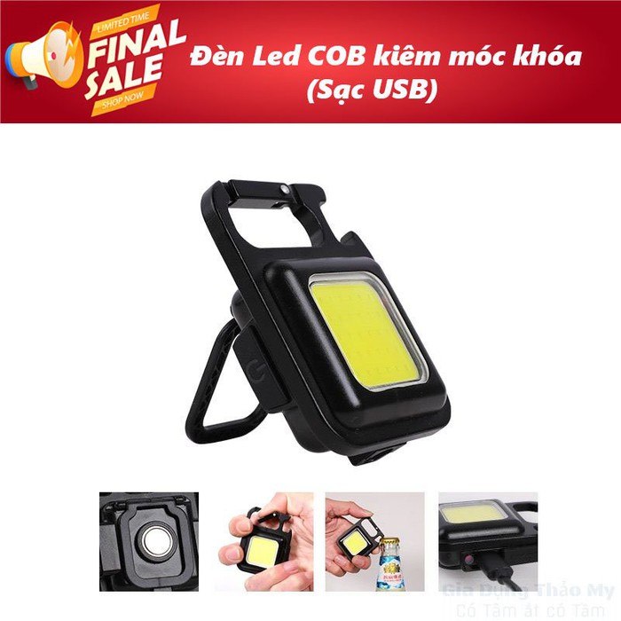 Đèn pin kiêm móc khóa mini siêu sáng đèn led cod bỏ túi sạc type c