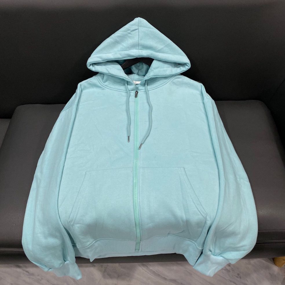 Hoodie zipper màu xanh ngọc - Áo khoác hoodie dây kéo xanh mint Phan Nguyễn Store full tag