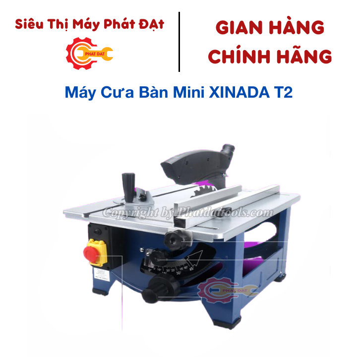 Máy cưa gỗ bàn mini XINNADA T2-Công suất 1800W-Có bàn cưa mở rộng-Điều chỉnh cắt sâu,cắt nghiêng-Bảo hành 6 tháng