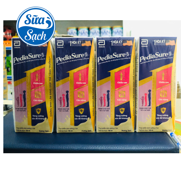 Lốc 4 hộp sữa nước PediaSure 180ml hương Vani