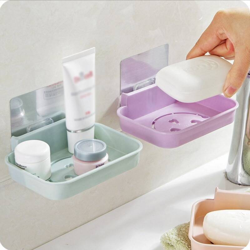 Khay để xà phòng dán tường hình mặt cười.