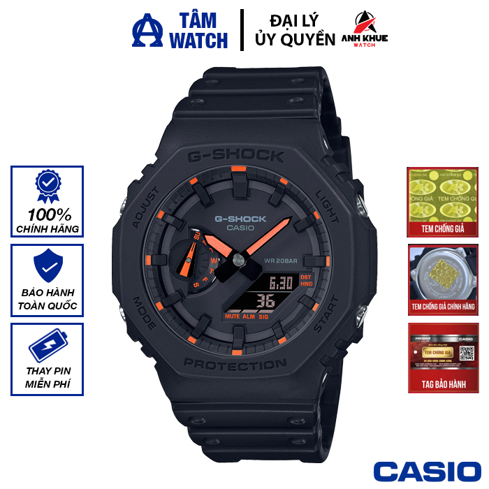 Đồng hồ nam dây nhựa casio g-shock chính hãng anh khuê ga-2100-1a4dr