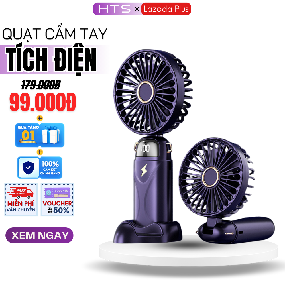 Quạt Tích Điện Cầm Tay Mini Pin 10000mAh Siêu Trâu, Quạt Cầm Tay Mini Làm Lạnh Siêu Nhanh Phù Hợp Cho Học Sinh, Sinh Viên, Dã Ngoại, Picnic