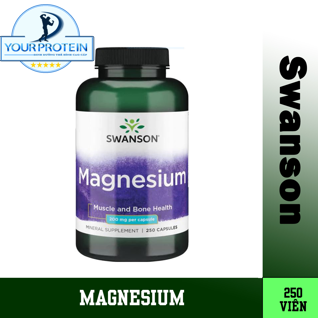 Magnesium Oxide 200mg của Swanson lọ 250 Viên