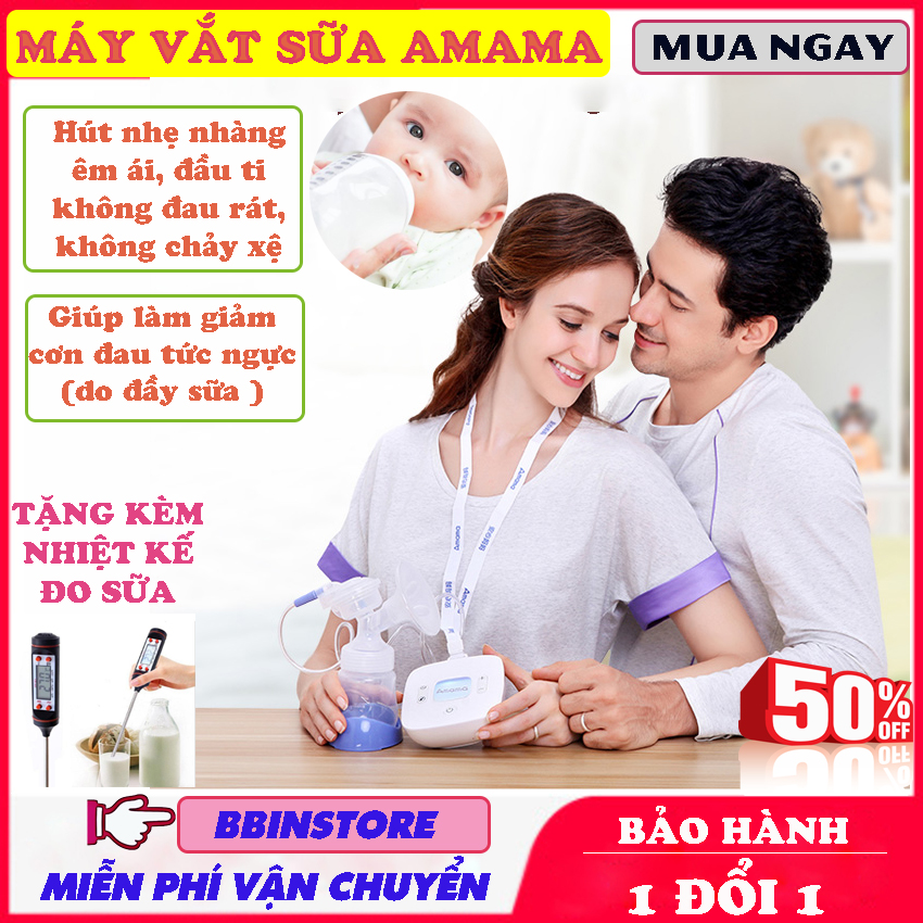 Máy hút sữa mẹ amama cao cấp mua 1 tặng 1 - máy vắt hút êm nhẹ, dễ dàng vệ sinh, đạt tiêu chuẩn an toàn, hút đều, giữ khuôn ngực không bị chảy xệ - máy vắt hút sữa loại tốt, dụng cụ hút sữa, máy hút sữa cầm tay - bh 12 tháng - bbinstore