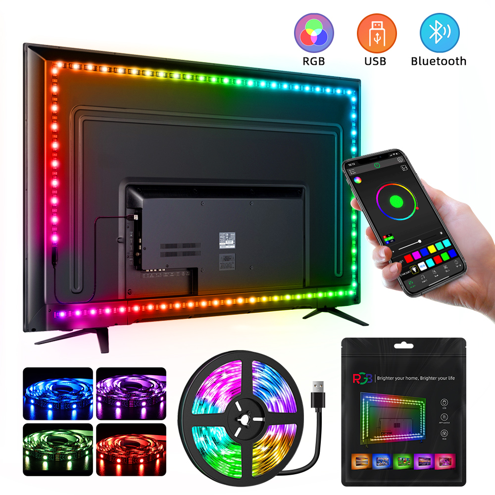 Dải đèn led Đèn led trang trí phòng ngủ RGB đèn sáng phím trang trí tivi nội thất tiệc