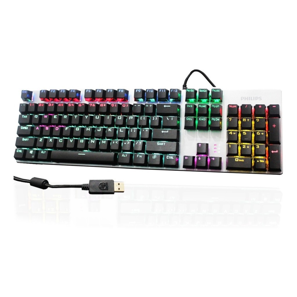 Bàn phím cơ philips spk 8404 cổng usb switch blue chuyên chơi game chuyên nghiệp