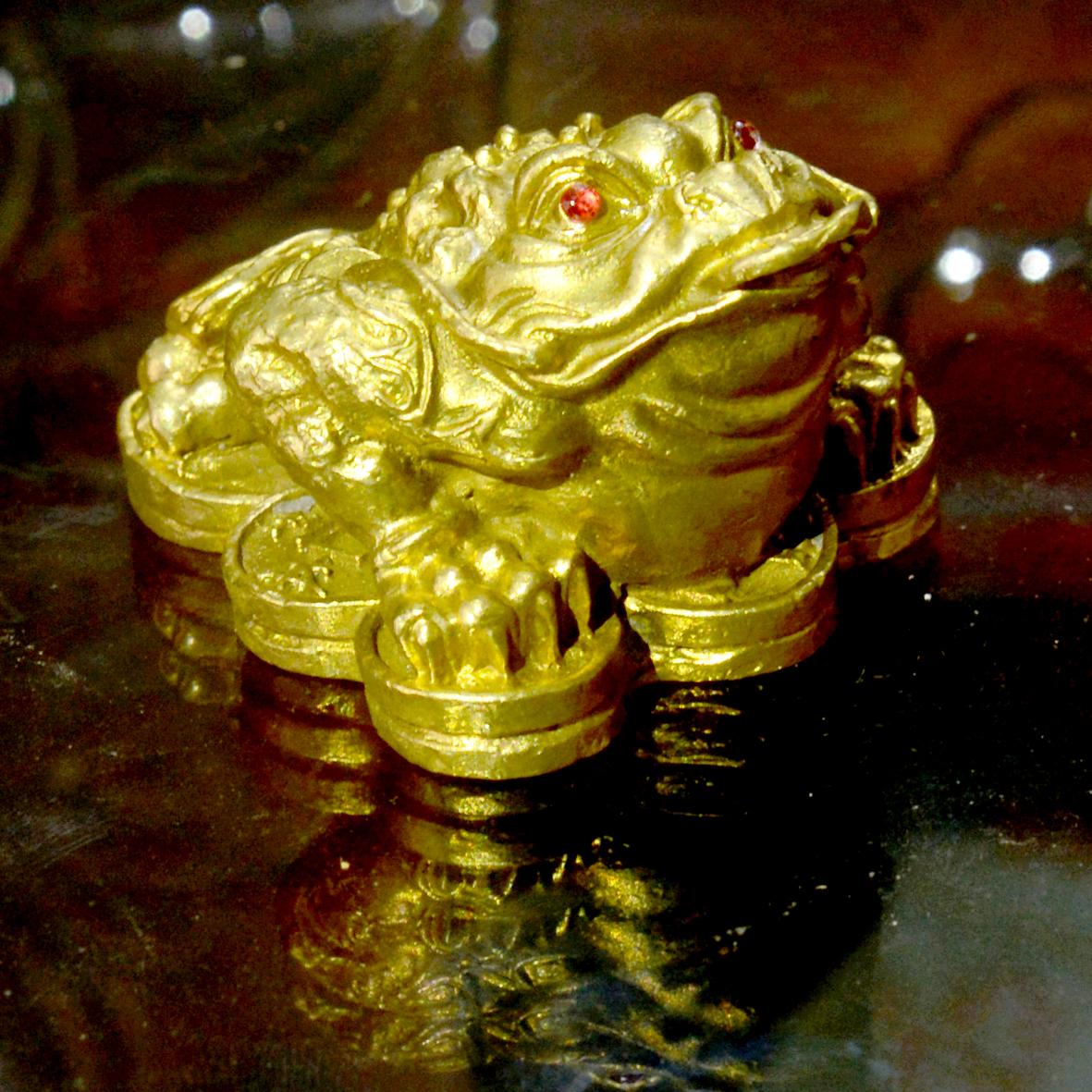 [HCM]Tượng Cóc Ba Chân ngậm tiền-Thiềm Thừ chiêu tài lộc bằng đồng-Nhiều cỡ