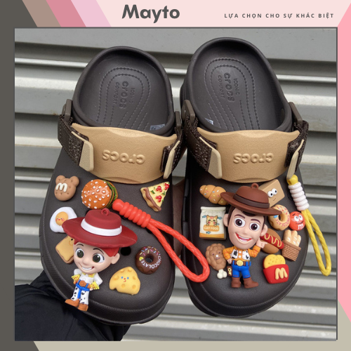 Set Jibbitz Sticker Charm 3D chủ đề Toy Story cao bồi nhựa cứng DIY gắn Dép Crocs Cross Dép Sục Cá Sấu Mayto JB-46