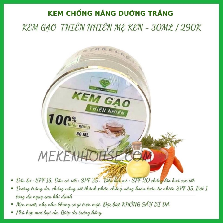 [FREESHIP MAX]Kem Gạo Mẹ Ken, Kem Chống Nắng, Kem Lót Trang Điểm, Giúp Dưỡng Trắng Da Che Khuyết Điểm Nhẹ Và Chống Lão Hóa Da Hiệu Qủa [Laure Beauty]