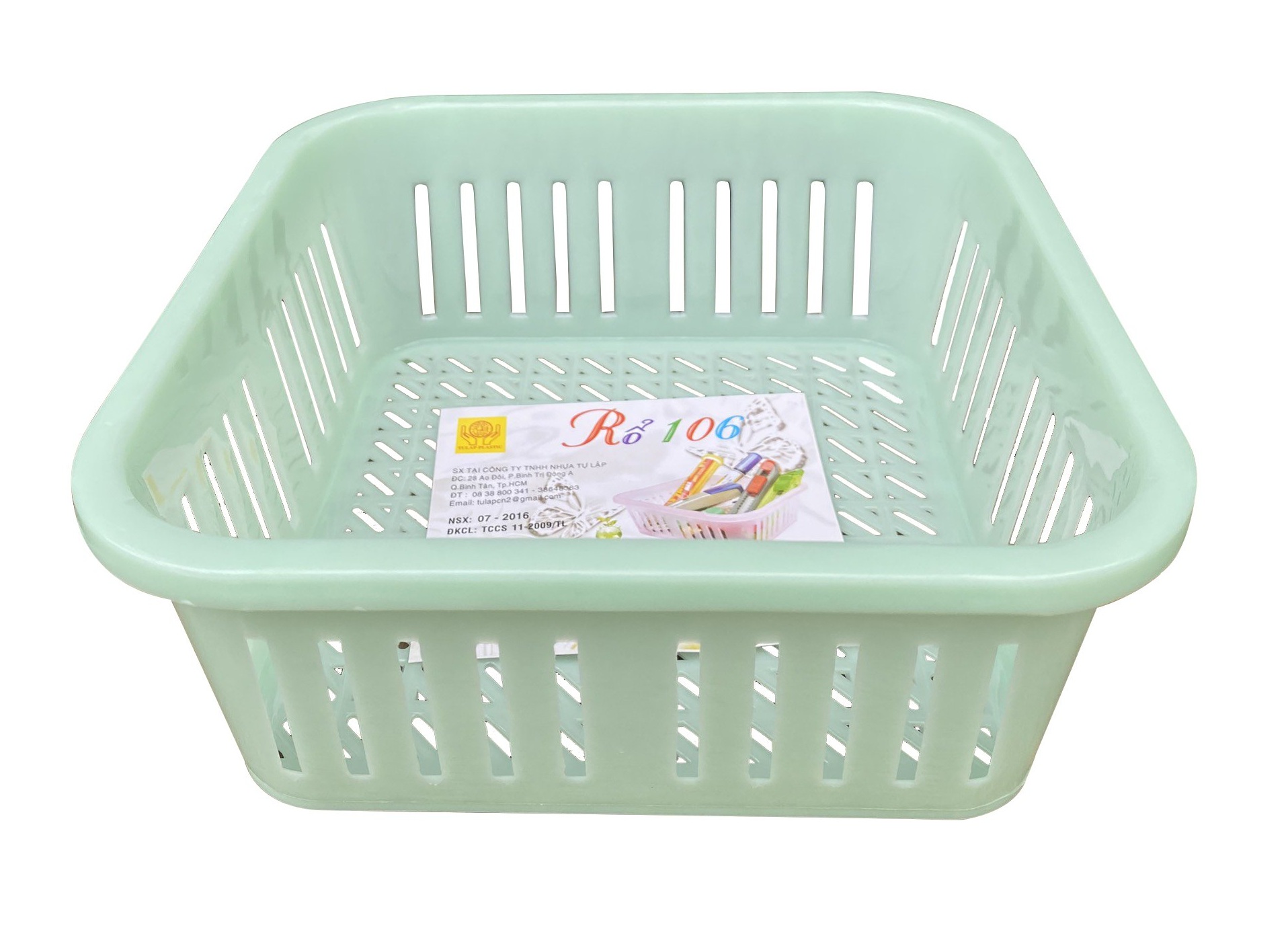 Rổ vuông nhựa TỰ LẬP TL106 - 16cm