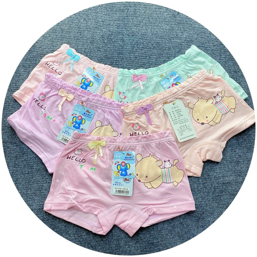◊◊✆  5 quần chip đáng yêu cho bé gái hình gấu hình ngựa vải cotton 100  chất đẹp