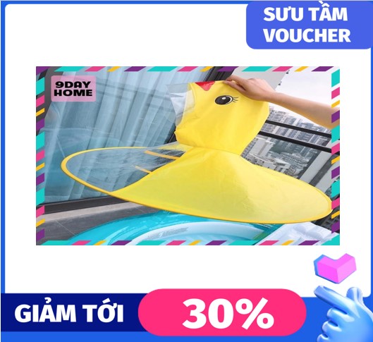 Áo mưa hình con vịt vàng dễ thương cho bé