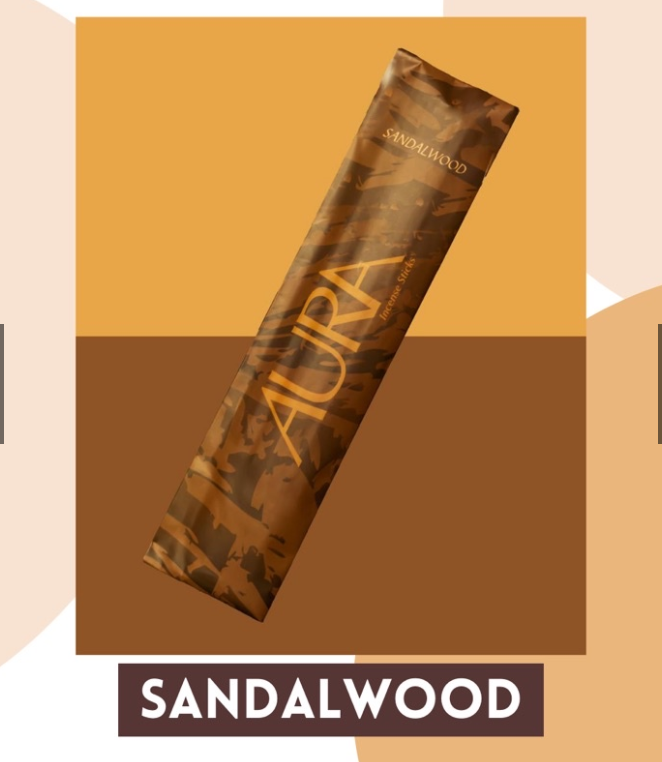 AURA Incense Sticks Sandalwood authentic from Ceylon 15 sticks pack