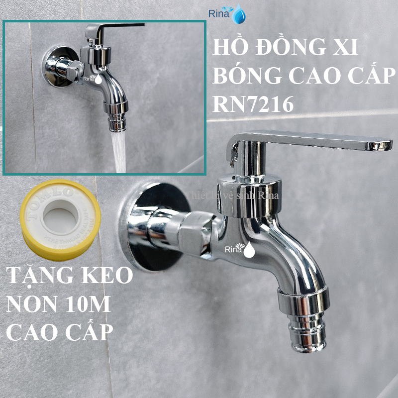 Vòi nước, vòi hồ, vòi robine, vòi máy giặt, vòi xả nước thau xi siêu mạnh - hàng nhập khẩu RN7216 chân vàng đồng