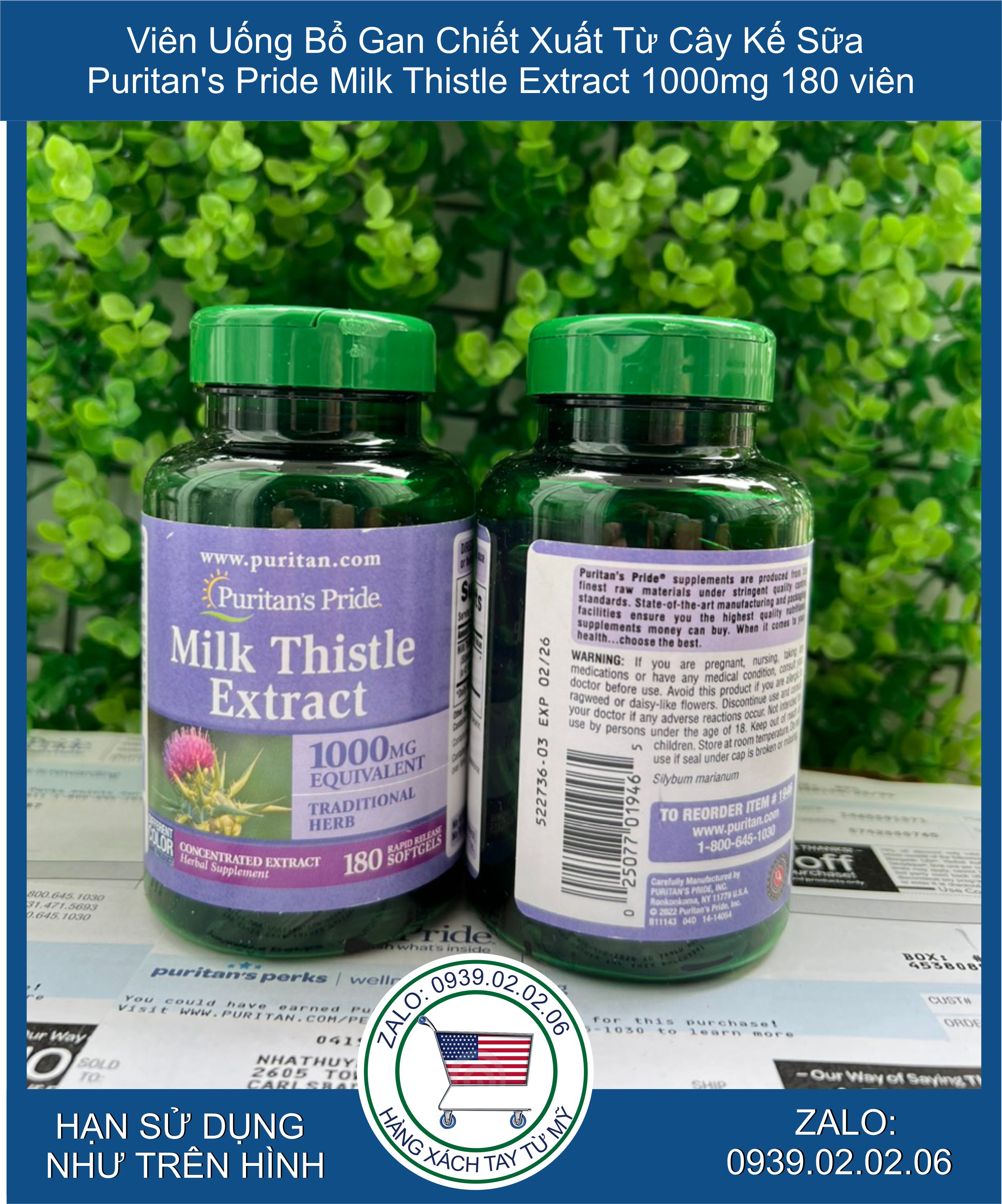 Viên uống Cao kế sữa bổ gan, thải độc gan Milk Thistle Extract 1000mg