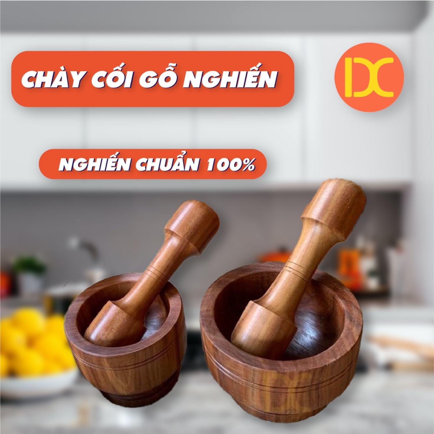 Bộ chày cối gỗ Nghiến hàng thủ công gỗ nghiến nguyên khối tặng mã giảm giá freeship