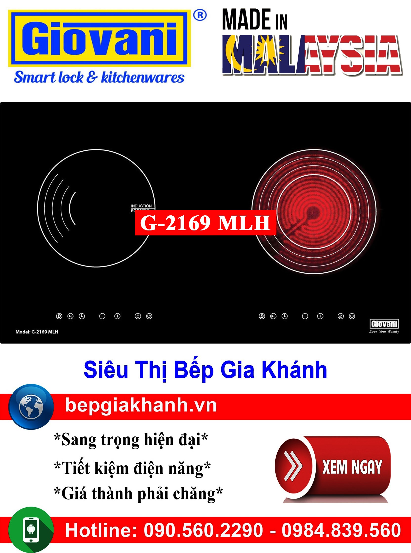 [HCM]Bếp điện từ đôi Giovani G-2169 MLH nhập khẩu Malaysia, bếp từ, bếp điện từ, bếp từ đôi, bếp điện từ đôi, bếp từ giá rẻ, bếp điện từ giá rẻ, bếp từ đơn, bep tu don, bep tu