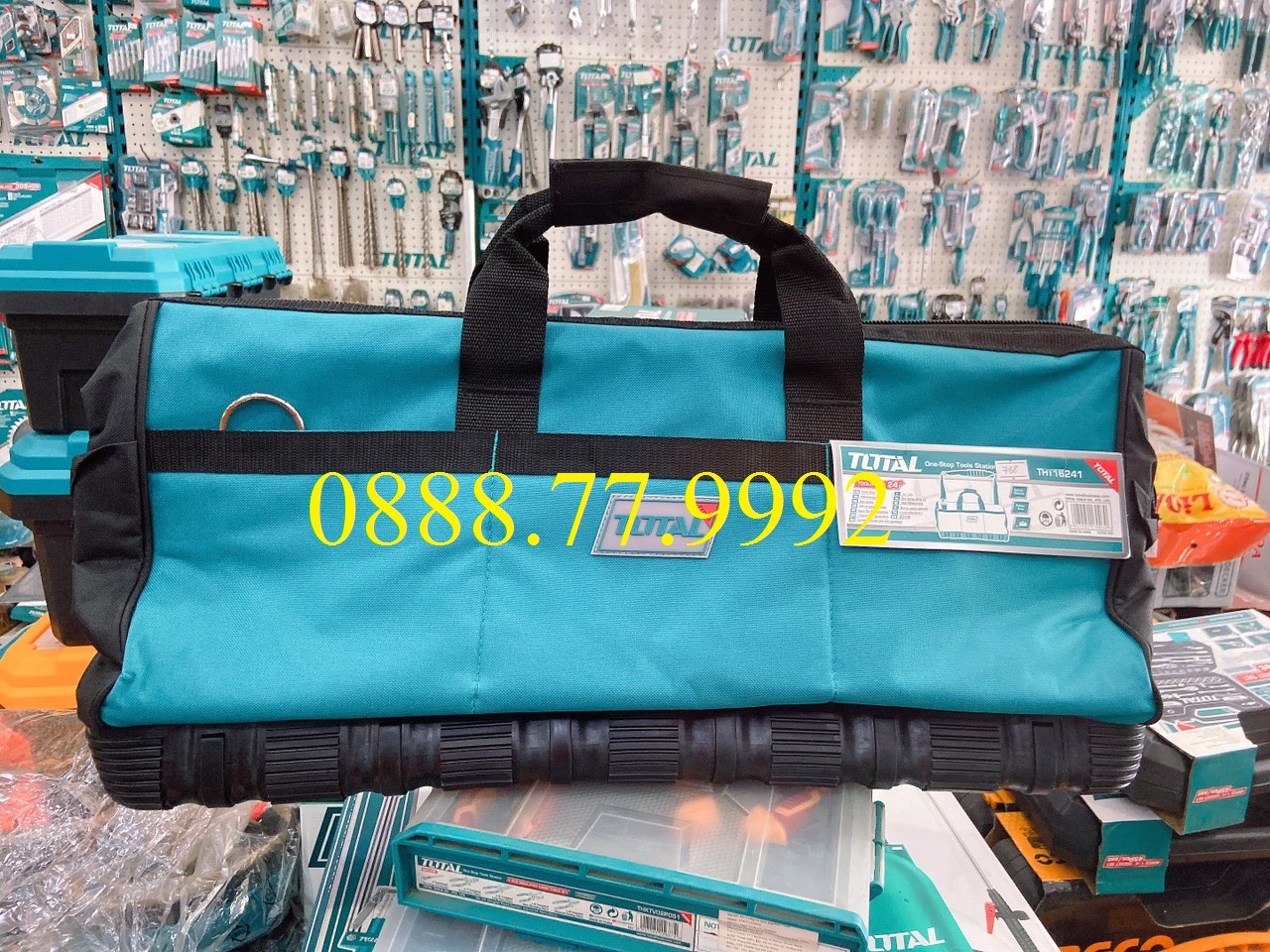 Túi đựng đồ nghề dụng cụ TOTAL THT16241 24inch đáy nhựa chống va đập, siêu bền bỉ, giỏ đựng đồ nghề kỹ thuật cho thợ
