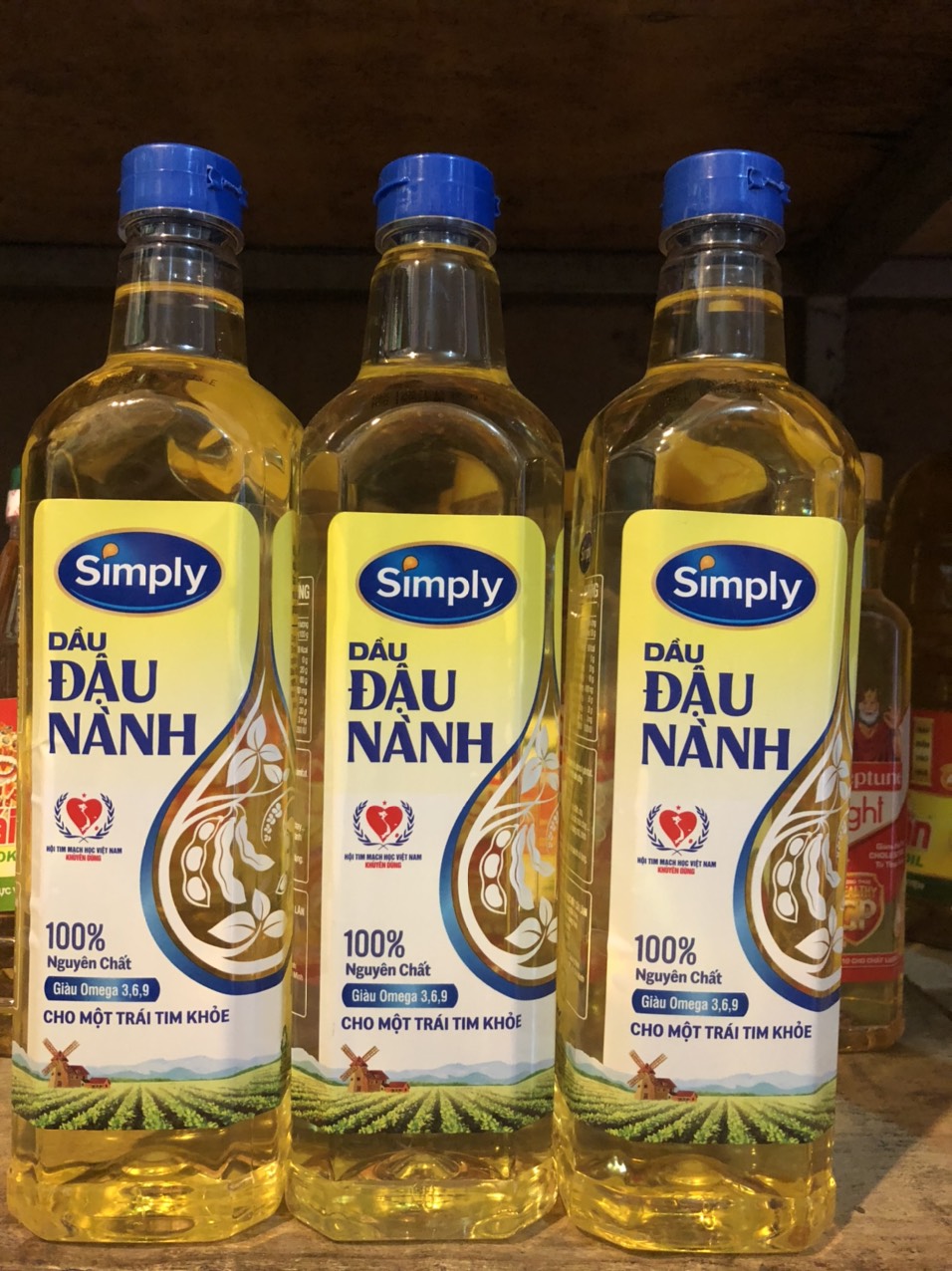 Dầu đậu nành nguyên chất Simply chai 1 lít