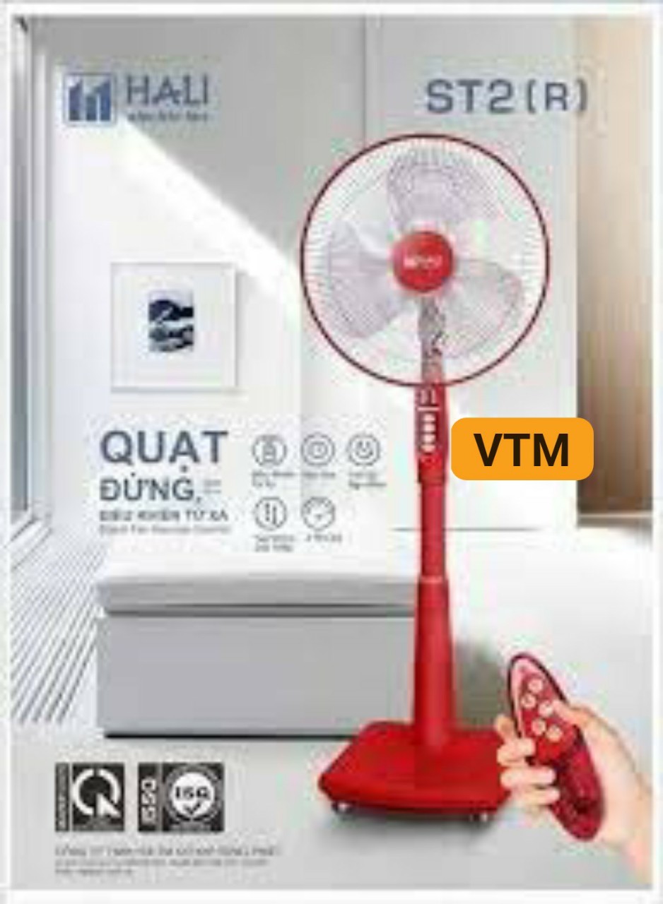 [FreeshipMAX] QUẠT ĐỨNG ĐIỀU KHIỂN CÓ HẸN GIỜ HALI - ST2-R - Thân nhựa, motor đồng, êm ru, thiết kế sắc sảo, sang trọng