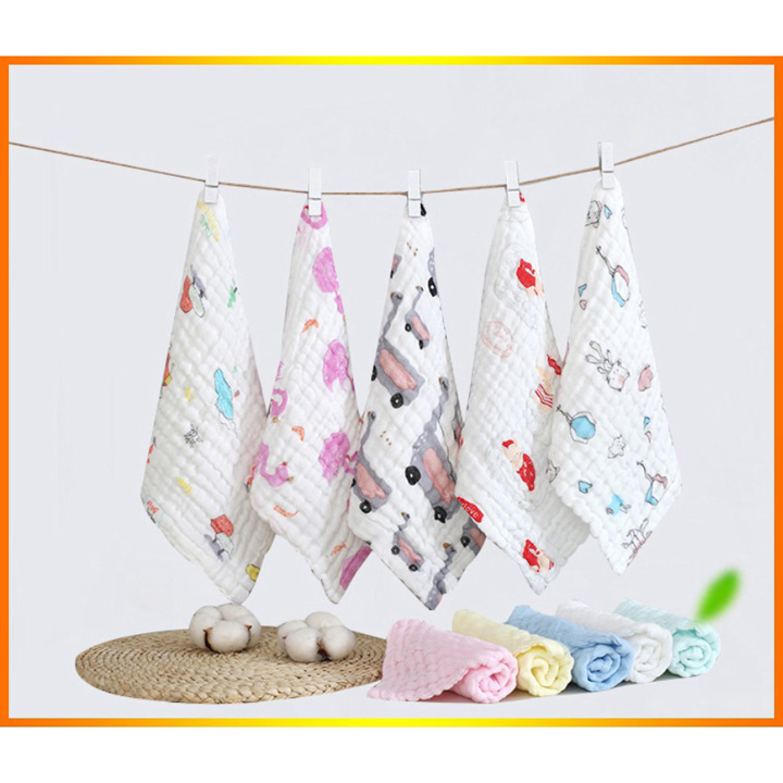Set 5 khăn mặt xô 6 lớp cho bé