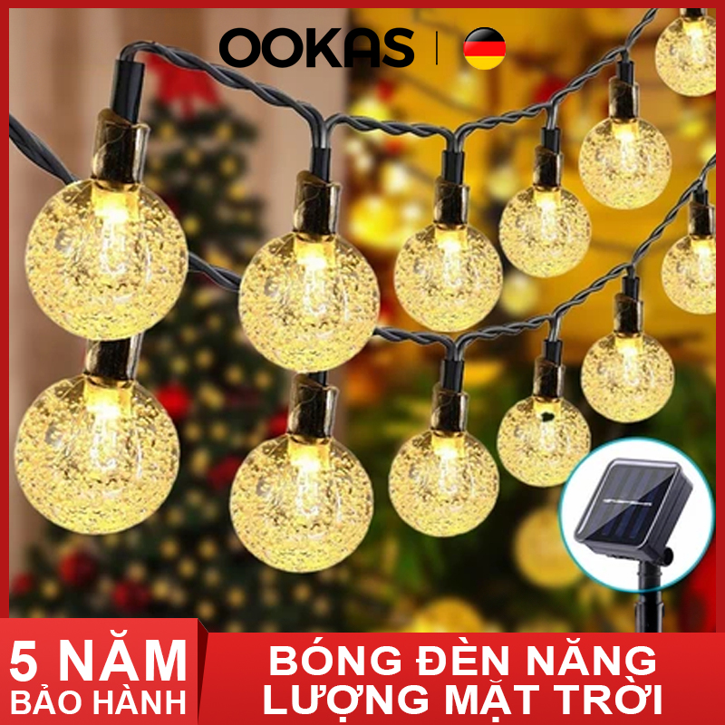 OOKAS Năng Lượng Mặt Trời Dây Đèn Led 5/7/12m Ngoài Trời Năng Lượng Mặt Trời Bong Bóng Bóng Chống Nước Trang Trí Tiệc Sân Vườn Ngày Lễ Đèn Đèn pháo hoa năng lượng mặt trời