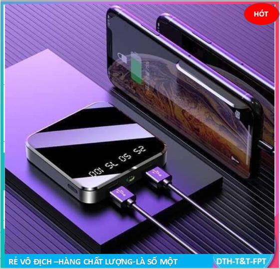 FREESHI🌺🌺30000 MAh Sạc Dự Phòng Vuông Bộ Sạc Điện Thoại Nhanh Du Lịch Ngoài TrờI SạC 2 Đèn LED USB Chiếu Sáng Ốp Tích Hợp Pin Dự Phòng Cho Điện Thoại Thông Minh