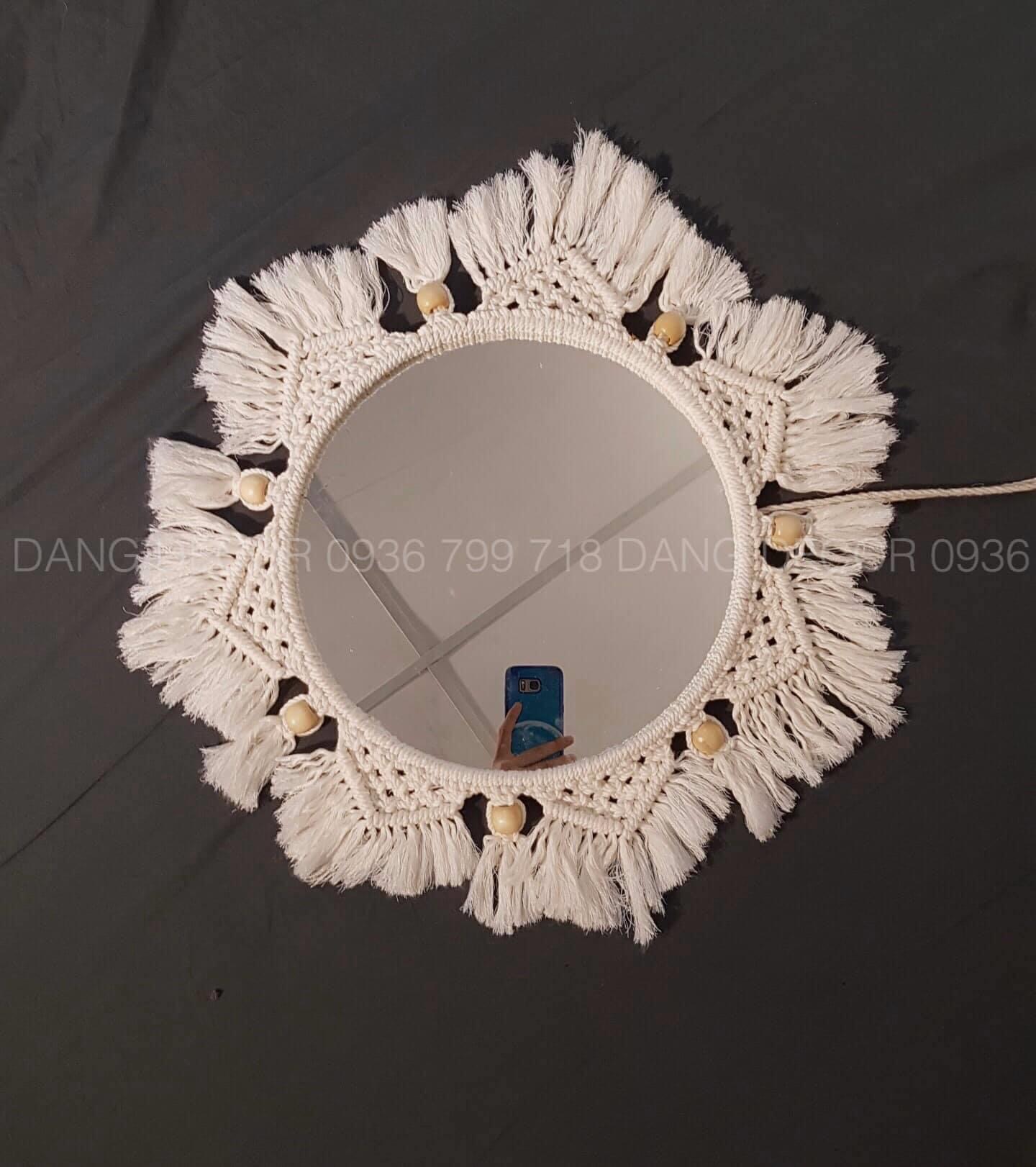 Nhiều Mẫu - Gương Macrame Treo Tường Trang Trí Nội Thất Nhà Cửa Nhiều Kiểu Phong Cách Vintage