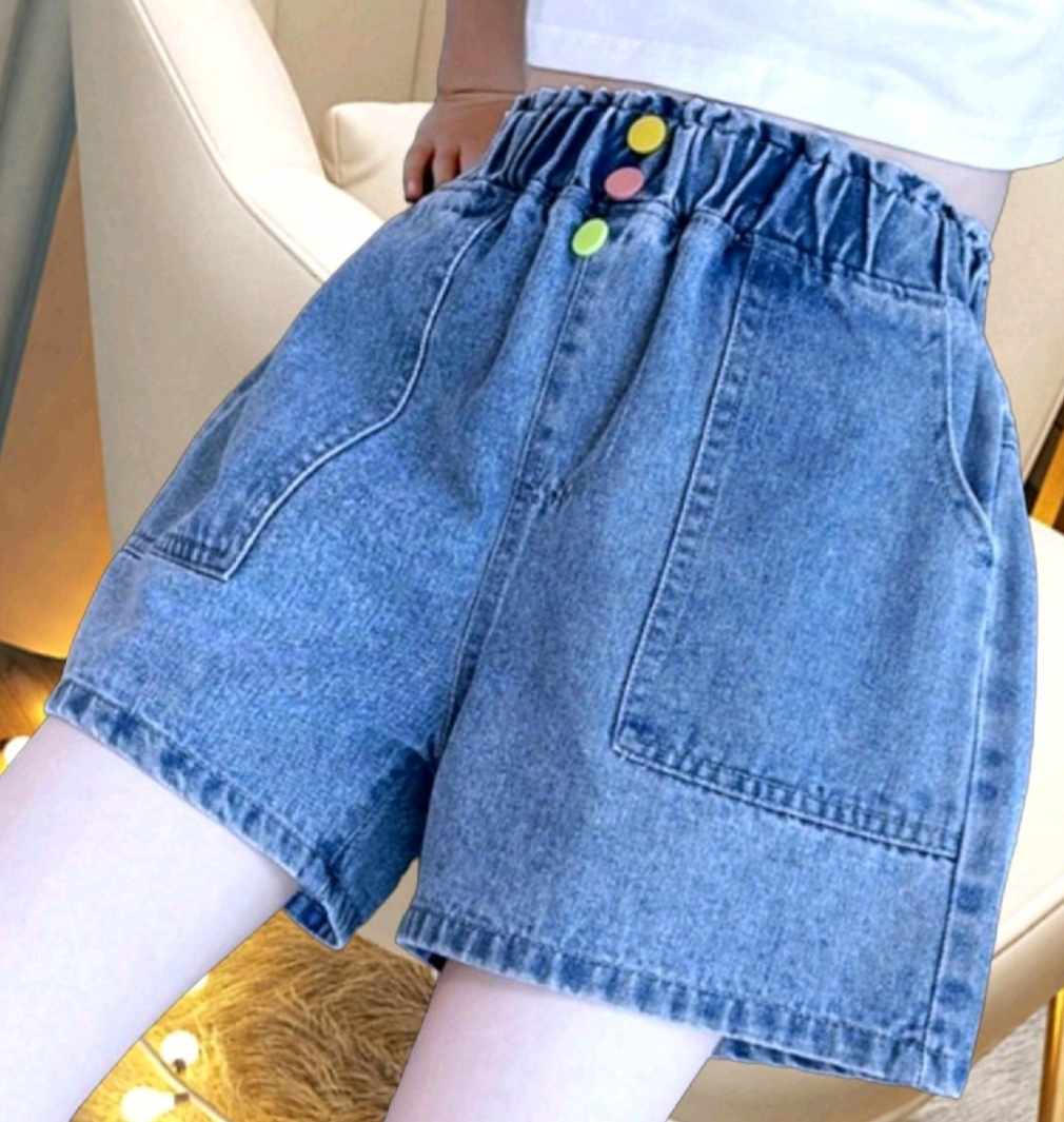 Com bo 2 quần sooc Jean sz 20_45kg, chất jean mềm, co giãn mạnh