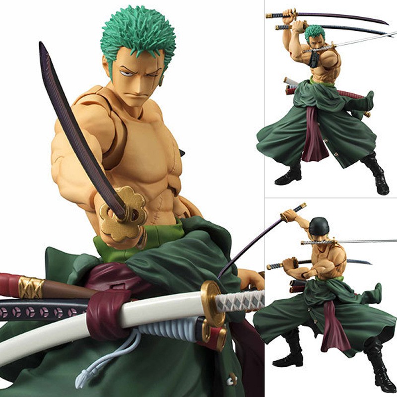 [Xả hàng tăng doanh sô-Hàng có sẵn] Zoro cầm 3 cây kiếm, khớp cử động cao 18cm - Mô hình figure One Piece