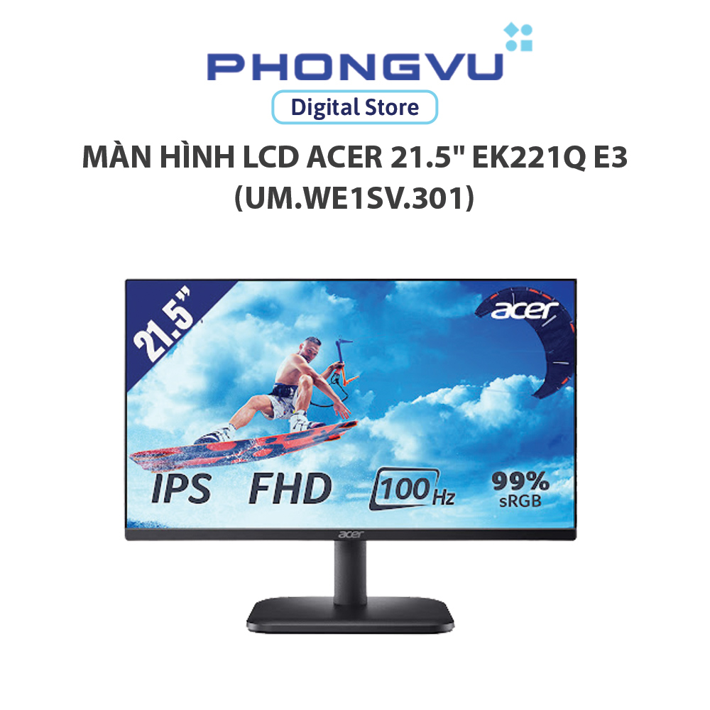 Màn hình LCD Acer 21.5" EK221Q E3 (UM.WE1SV.301) (1920 x 1080/ IPS/ 100Hz/ 1ms VRB/ FreeSync) - Bảo